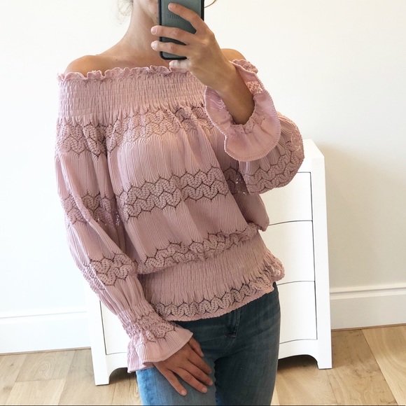 NEW ORLEANS Pink Off Shoulder Ruffle Top - Picture 3 of 8